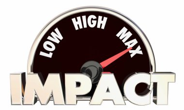 Impact Low High Maximum Huge Effect Measurement Speedometer 3d Illustration clipart