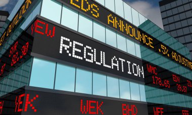 Borsa gözetim kuralları Ticker ticaret yasa yönetmelik 3d çizim