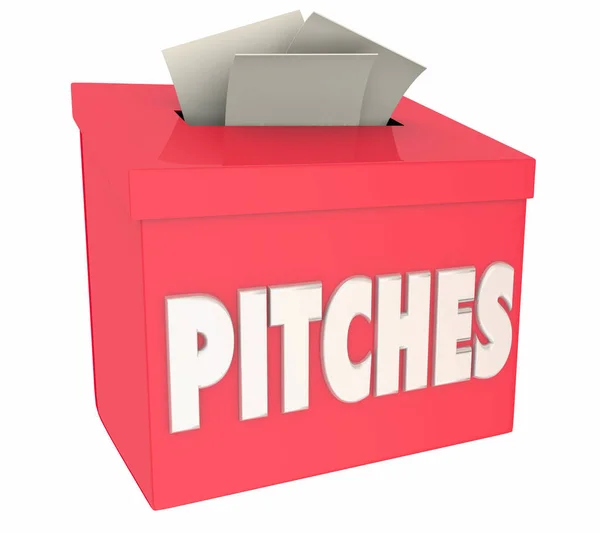 Pitches Sales Proposals Collection Suggestion Box Illustration — Stock Photo, Image