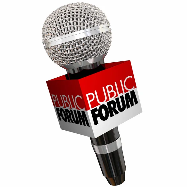 Fórum Público Reunião Discussão Aberta Microfone Ilustração — Fotografia de Stock
