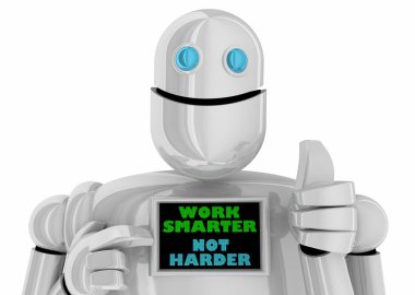 İşe daha akıllı değil zor süreç verimliliği kesmek Robot 3d çizim