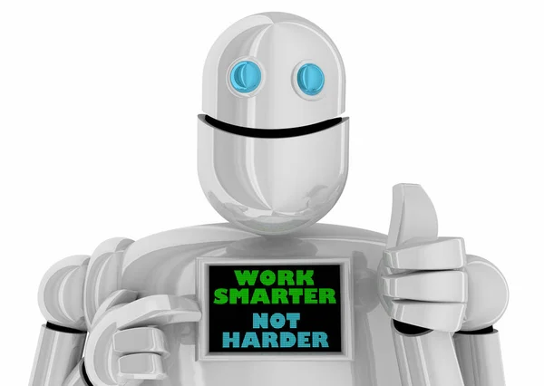 Arbeta Smartare Inte Hårdare Process Effektivitet Hacks Robot Illustration — Stockfoto