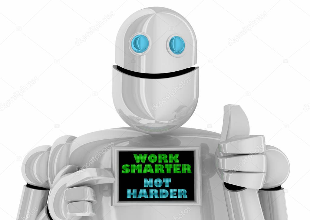 Work Smarter Not Harder Process Efficiency Hacks Robot 3d Illustration