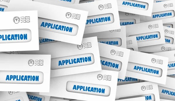 Aplicações Retorna Aplicando Para Envelopes Empregos Ilustração — Fotografia de Stock