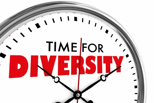 Tempo Para Diversidade Diferentes Escolhas Perspectivas Relógio Ilustração — Fotografia de Stock