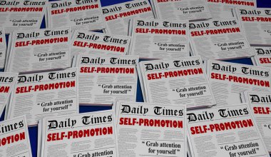 Self-Promotion Promote Yourself Job Newspaper Headlines 3d Illustration clipart