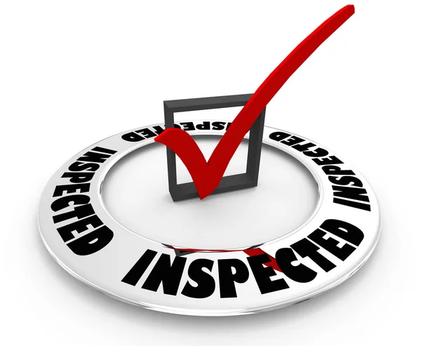 Inspected Approved Inspection Pass Check Mark Box Word Illustration — Stock Photo, Image