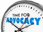 Time for Advocacy Support Defense Clock 3d Illustration
