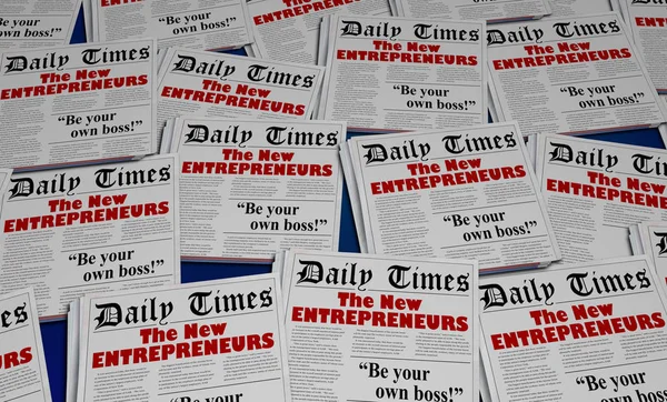 New Entrepreneurs Start New Business Newspaper Headlines Illustration — Stock Photo, Image