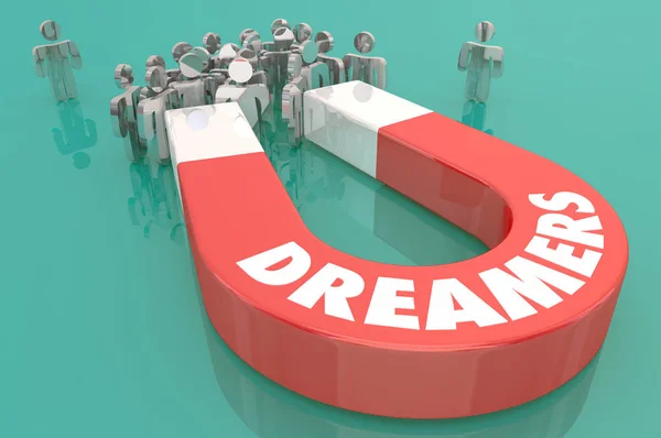 Dreamers Magnet People Espera Grandes Sueños Ilustración — Foto de Stock