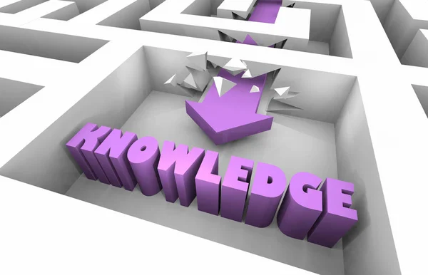 Kunskap Ordet Labyrint Forskning Vinst Intelligens Illustration — Stockfoto