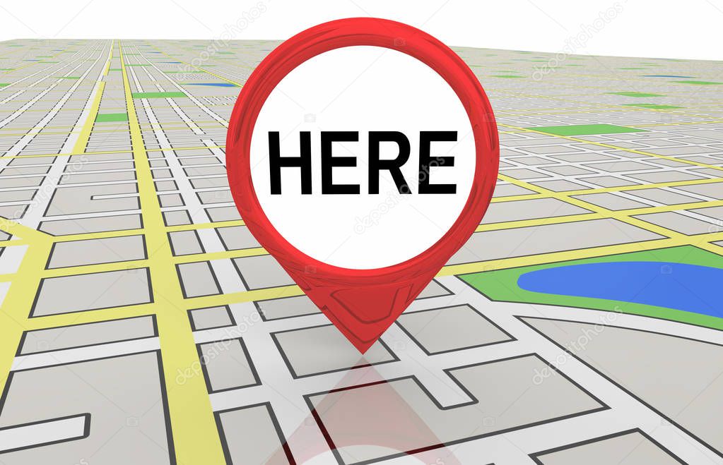 Here Map Pin This Location Navigation 3d Illustration