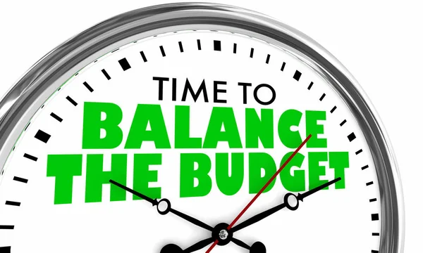 Χρόνος Για Την Εξισορρόπηση Του Προϋπολογισμού Ρολόι Απεικόνιση — Φωτογραφία Αρχείου
