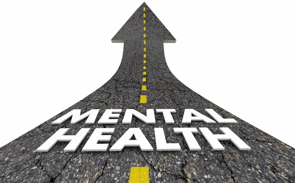 Salud Mental Psiquiatría Terapia Estado Conducta Carretera Flecha Ilustración — Foto de Stock