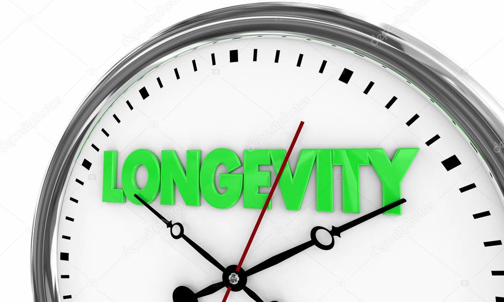 Longevity Lasting Over Time Clock 3d Illustration