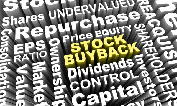 Stock Buyback Share Riacquisto Word Collage Illustrazione — Foto Stock