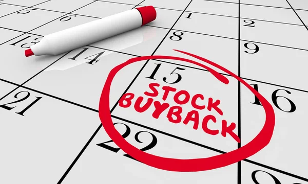 Stock Buyback Day Calendar Date Circled Illustration — Stock Photo, Image