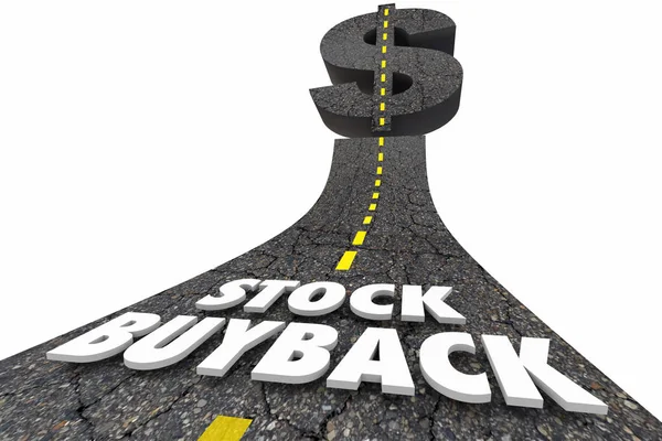 Stock Buyback Company Shares Buying Road Dollar Sign Illustration — Stock Photo, Image