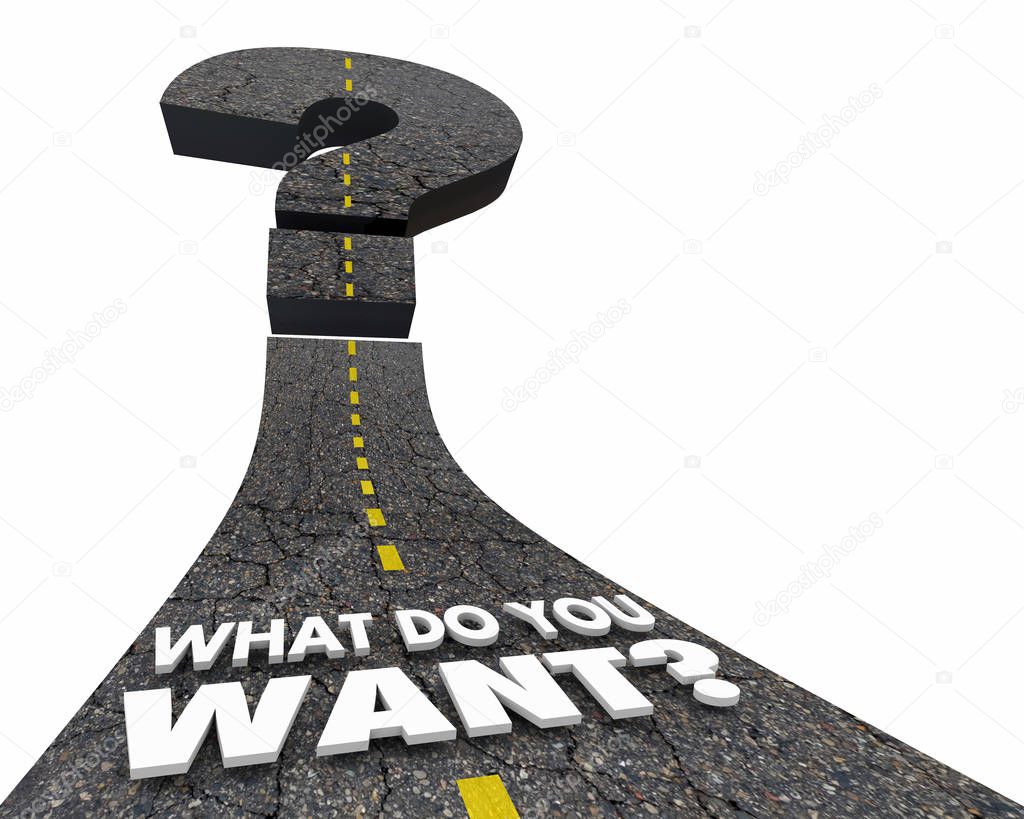What Do You Want Question Mark Road 3d Illustration