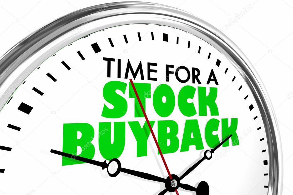 Time for a Stock Buyback Share Repurchase Clock 3d Illustration