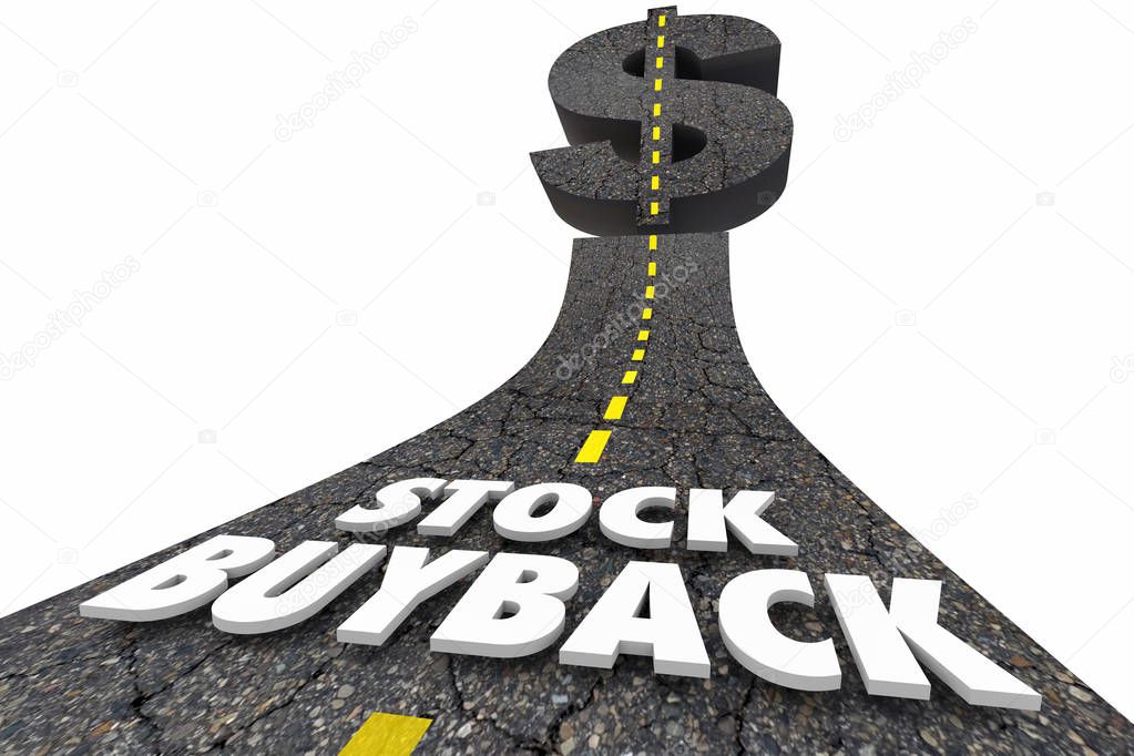 Stock Buyback Company Shares Buying Road Dollar Sign 3d Illustration