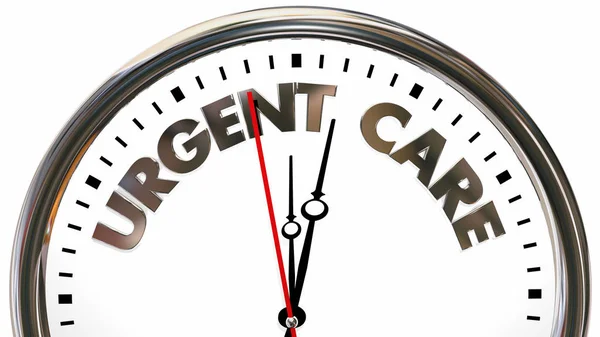 Urgent Care Emergency Time Clock Words Illustration — Stock Photo, Image