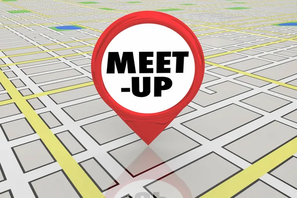 Meet Local Local Reunião Mapa Spot Pin Ilustração — Fotografia de Stock