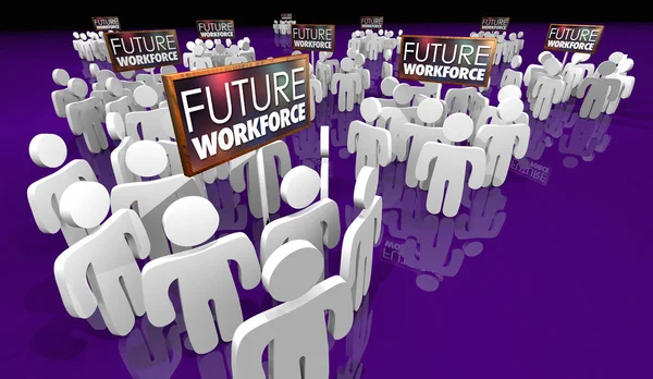 未来的劳动力签名人员3D — 图库照片