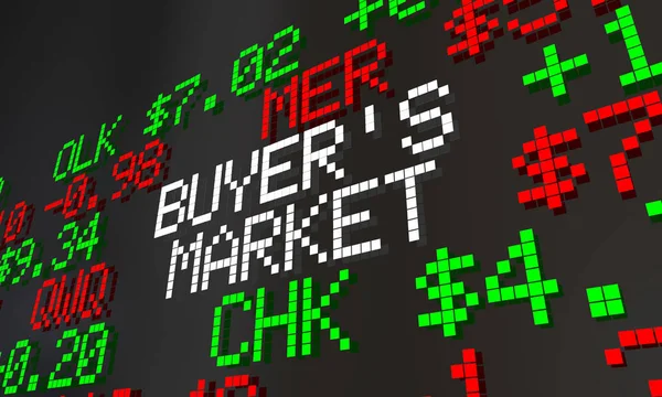 Käufer Börse Aktienticker Niedrige Preise Investieren Jetzt Illustration — Stockfoto