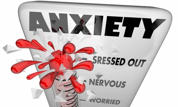 Anxiety Stress Thermometer Levels Illustration — Stock Photo, Image