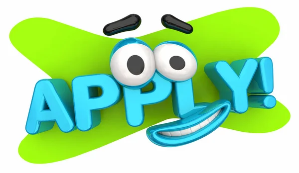 Apply Cartoon Face Smile Application Illustration — Stock Photo, Image