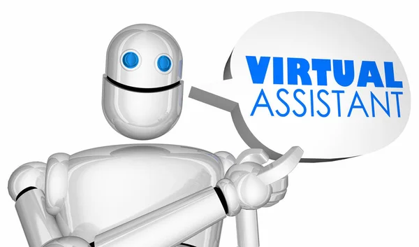 Asistente Virtual Robot Discurso Burbuja Ilustración — Foto de Stock
