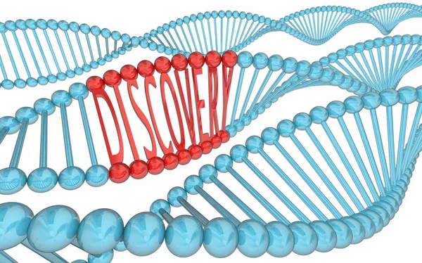 Descoberta Dna Palavra Científica Avanço Médico Ilustração — Fotografia de Stock