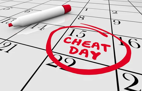 Cheat Day Kalender Geht Von Diät Essen Illustration — Stockfoto