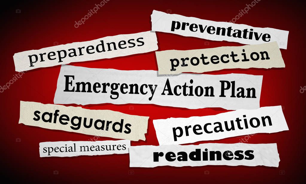 Emergency Action Plan Newspaper Headlines Prepared Ready 3d Illustration