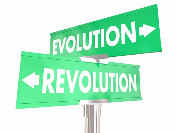 Εξέλιξη Επανάσταση Αλλαγή Δύο Way Υπογράφει Απεικόνιση — Φωτογραφία Αρχείου