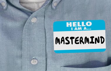 Beyni adı etiketi etiket dahi akıllı kişi 3d çizim