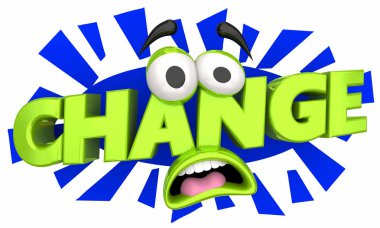 Değişikliği farklı çizgi film korkusu yüz 3d çizim