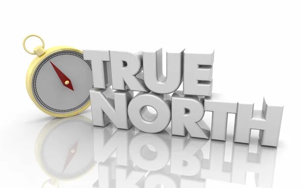 True North Boussole Direction Mots Illustration — Photo