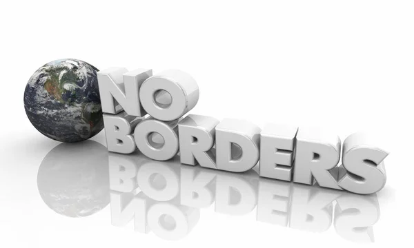 Borders Planet Earth Countries One World Words Illustration Elements Image — Stock Photo, Image