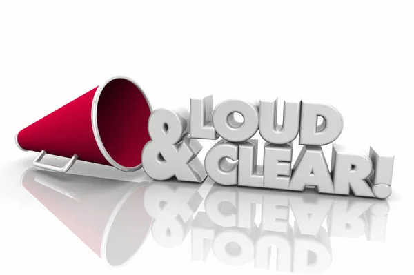 Loud Clear Bullhorn Megaphone Words Illustration — Stock Photo, Image