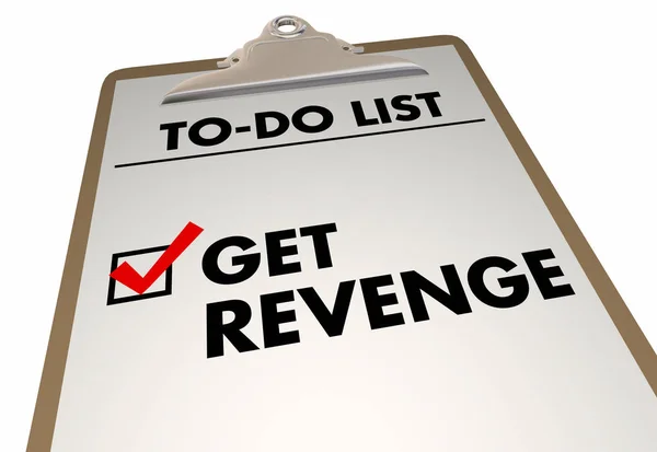 Ottieni Casella Controllo Revenge List Mark Appunti Illustrazione — Foto Stock