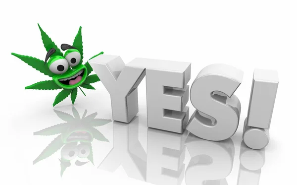 Marihuana Hoja Legalizar Votar Por Cannabis Ilustración — Foto de Stock