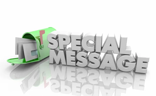 Mensagem Especial Cartas Caixa Correio Palavras Entrega Ilustração — Fotografia de Stock