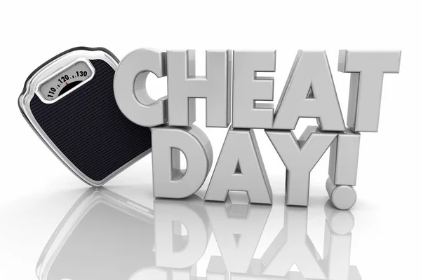 Cheat Day Escala Dieta Perder Peso Ilustración — Foto de Stock