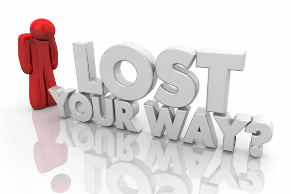 Lost Your Way Question Words Illustration — Stock Photo, Image