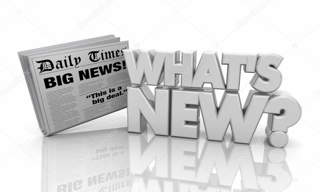 Whats New Headlines Newspaper Delivery 3d Illustration