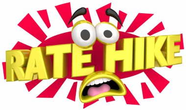 Rate Hike Increased Interest Costs Cartoon Face 3d Illustration clipart