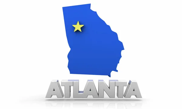 Atlanta Georgia City Mapa Ilustración — Foto de Stock