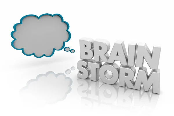 Brainstorm Thought Cloud Think Good Ideas Illustration — Stock Photo, Image